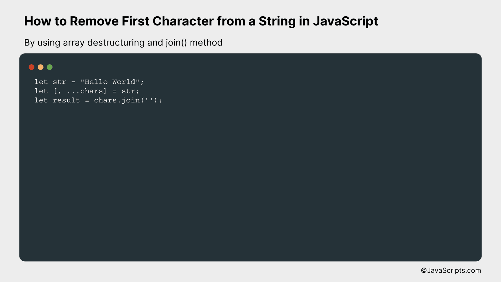 By using array destructuring and join() method
