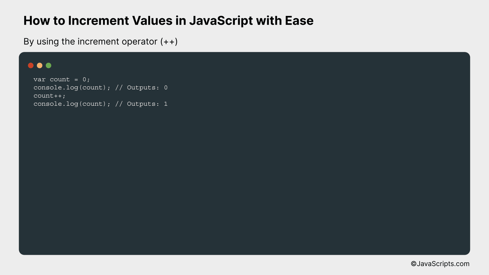 By using the increment operator (++)