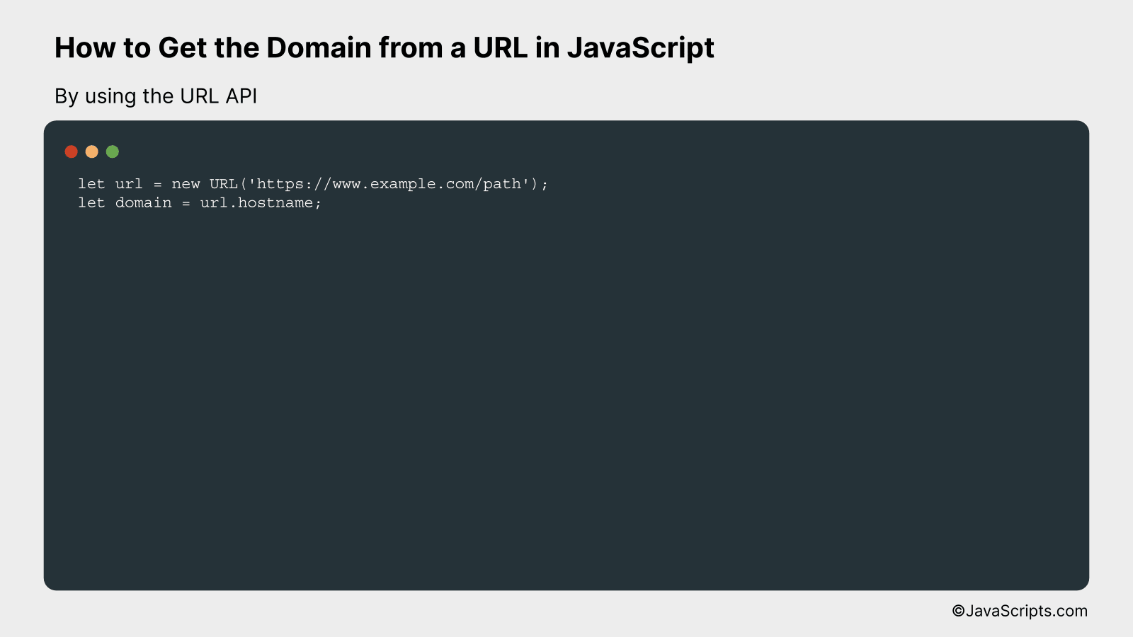 By using the URL API