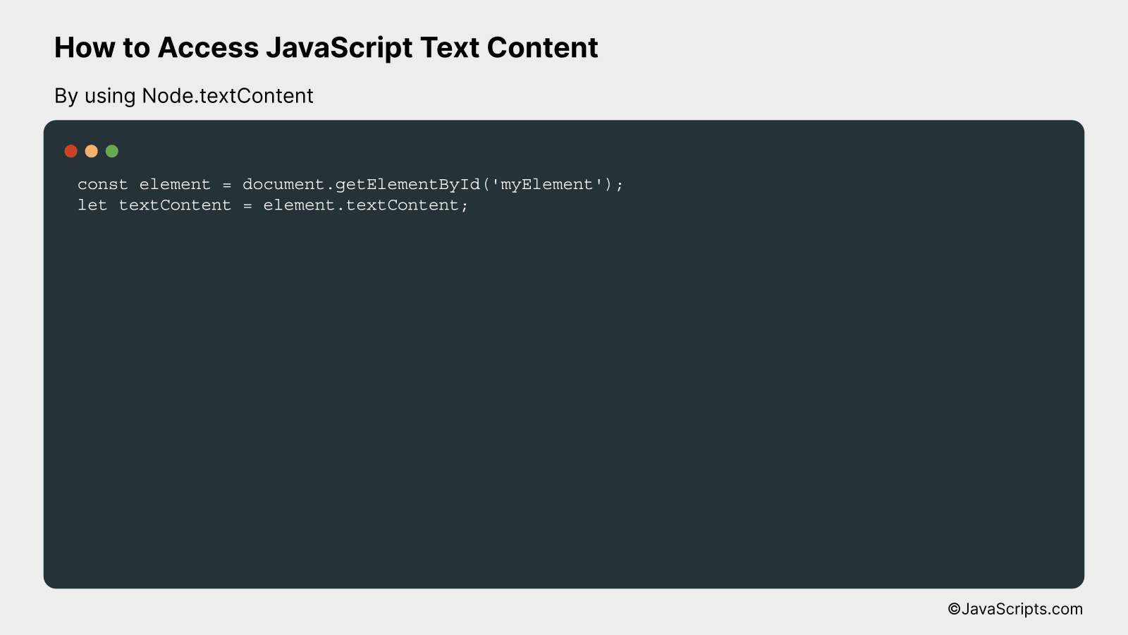 By using Node.textContent