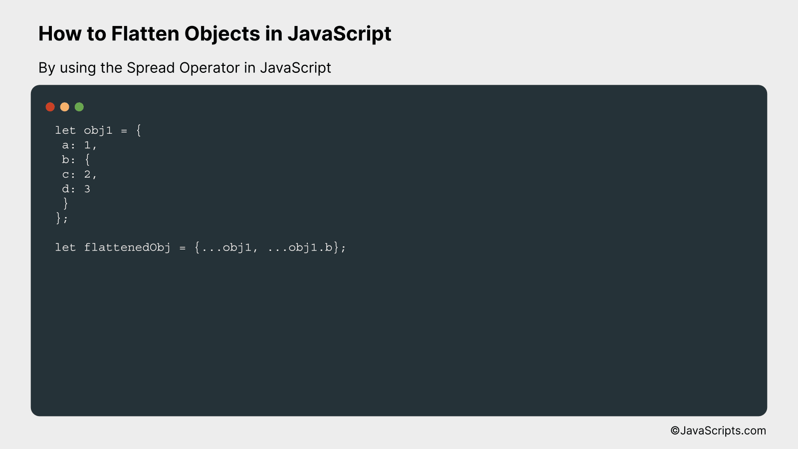 By using the Spread Operator in JavaScript