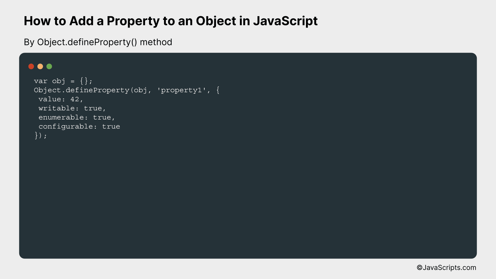 By Object.defineProperty() method
